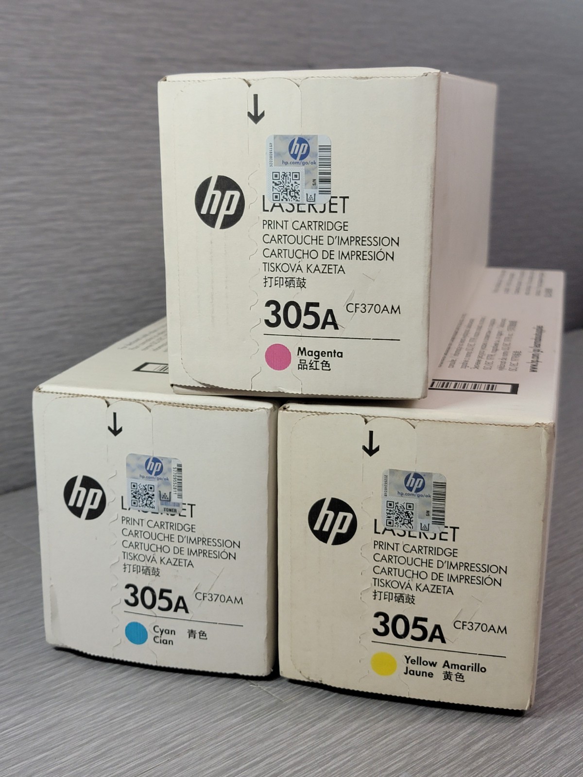 HP 305A Toner Tri-Pack Cyan Magenta Yellow OEM Factory Sealed NEW