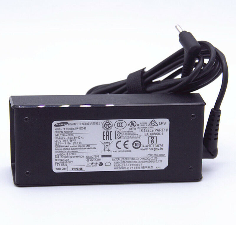 Original Samsung 60W Power Adapter 19V 3.16A Laptop Charger PA-1250-98 AD-6019C