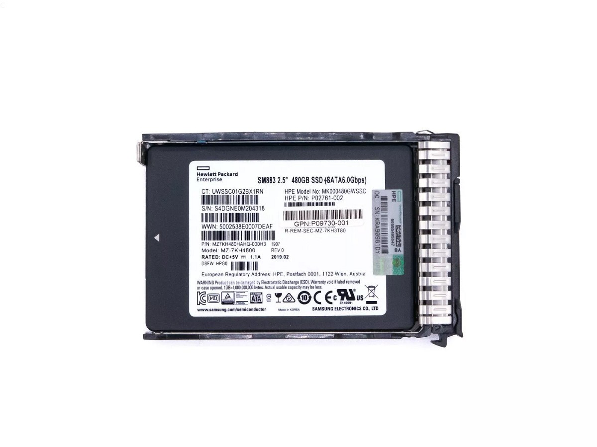 NEW HPE/Samsung 2.5" 480GB SATA 6G G11 Server SSD Replace P41527-001 P40502-B21