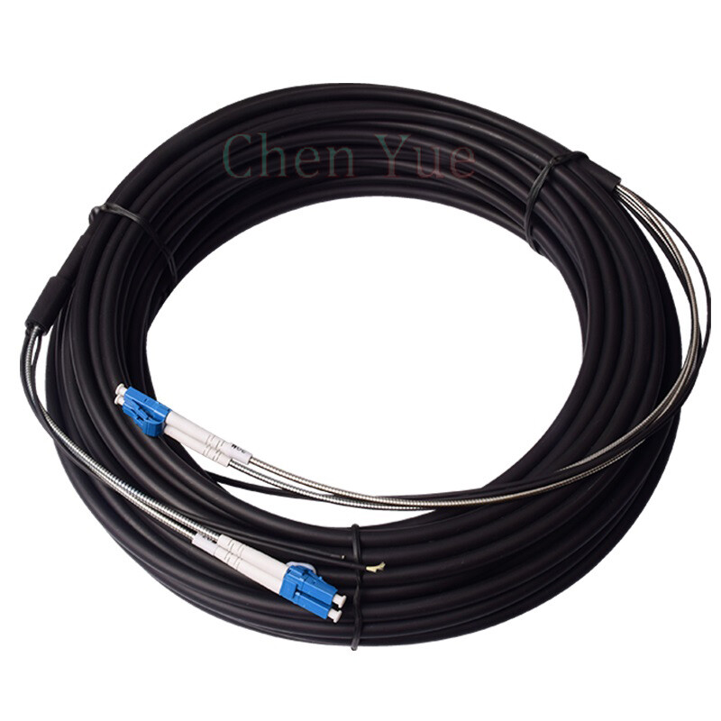 50M Outdoor Field Fiber Patch Cord LC to LC UPC SM 9/125 Duplex Fiber Cable