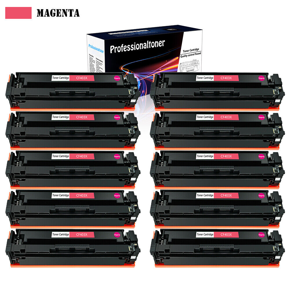10x Magenta Toner Compatible for HP 201X CF403X LaserJet Pro M277dw M277 M252dw