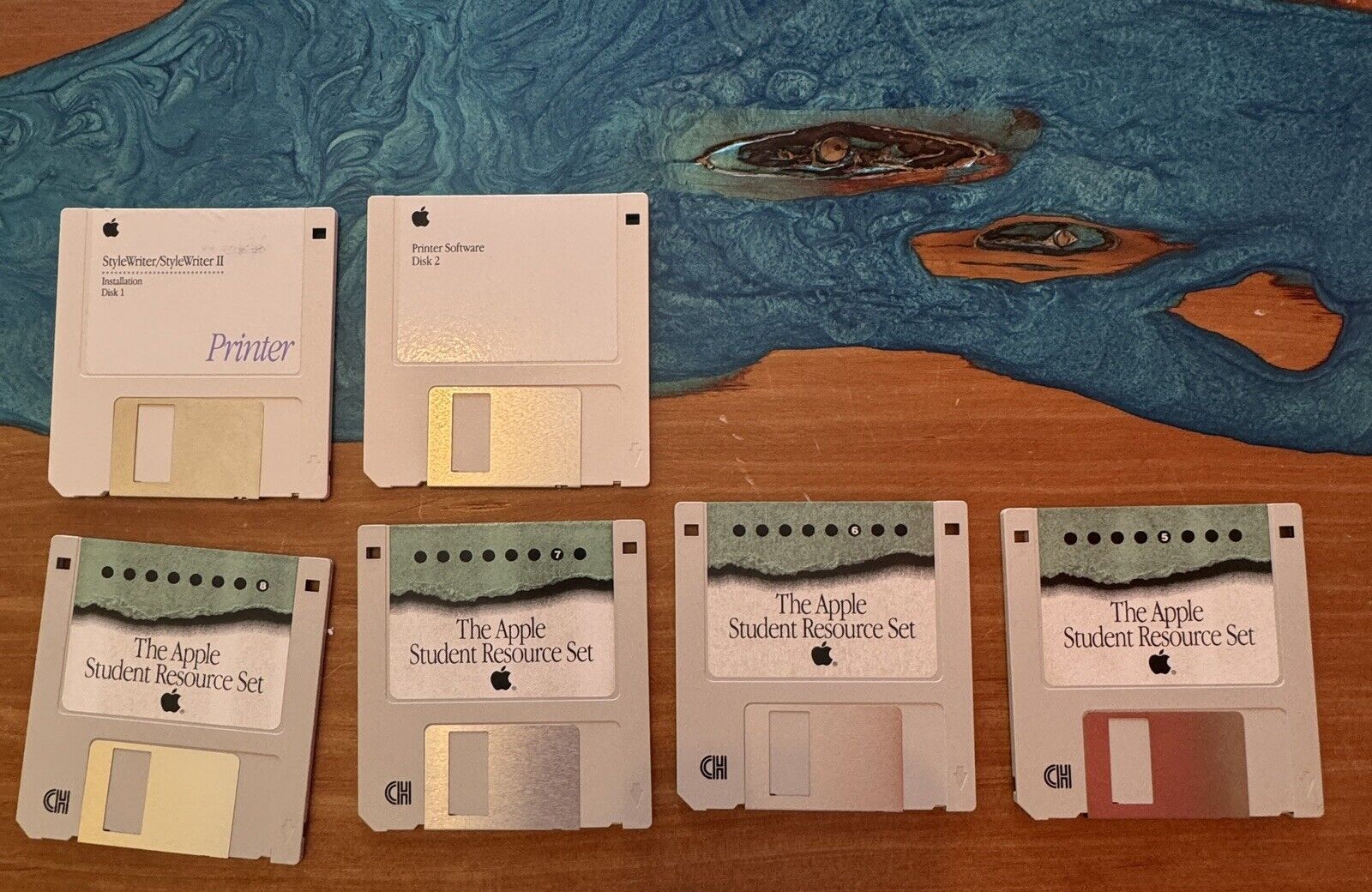 Vintage Apple StyleWriter Disks and Apple Student Resource Set 5 thru 8 Disks