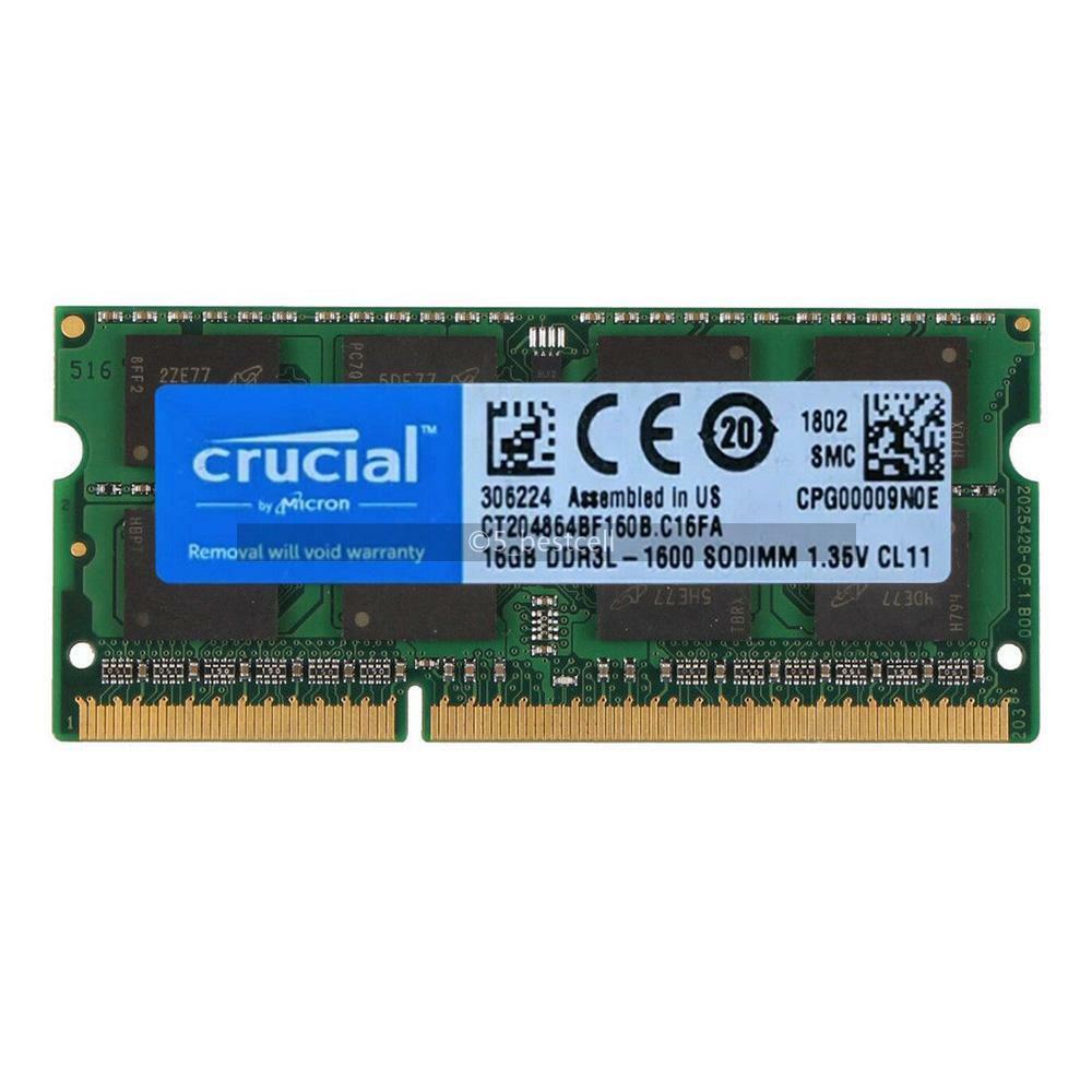 Crucial 16 GB 32GB DDR3L 1600MHz PC3L-12800S 204PIN SO-DIMM Ram for Apple M1 Max