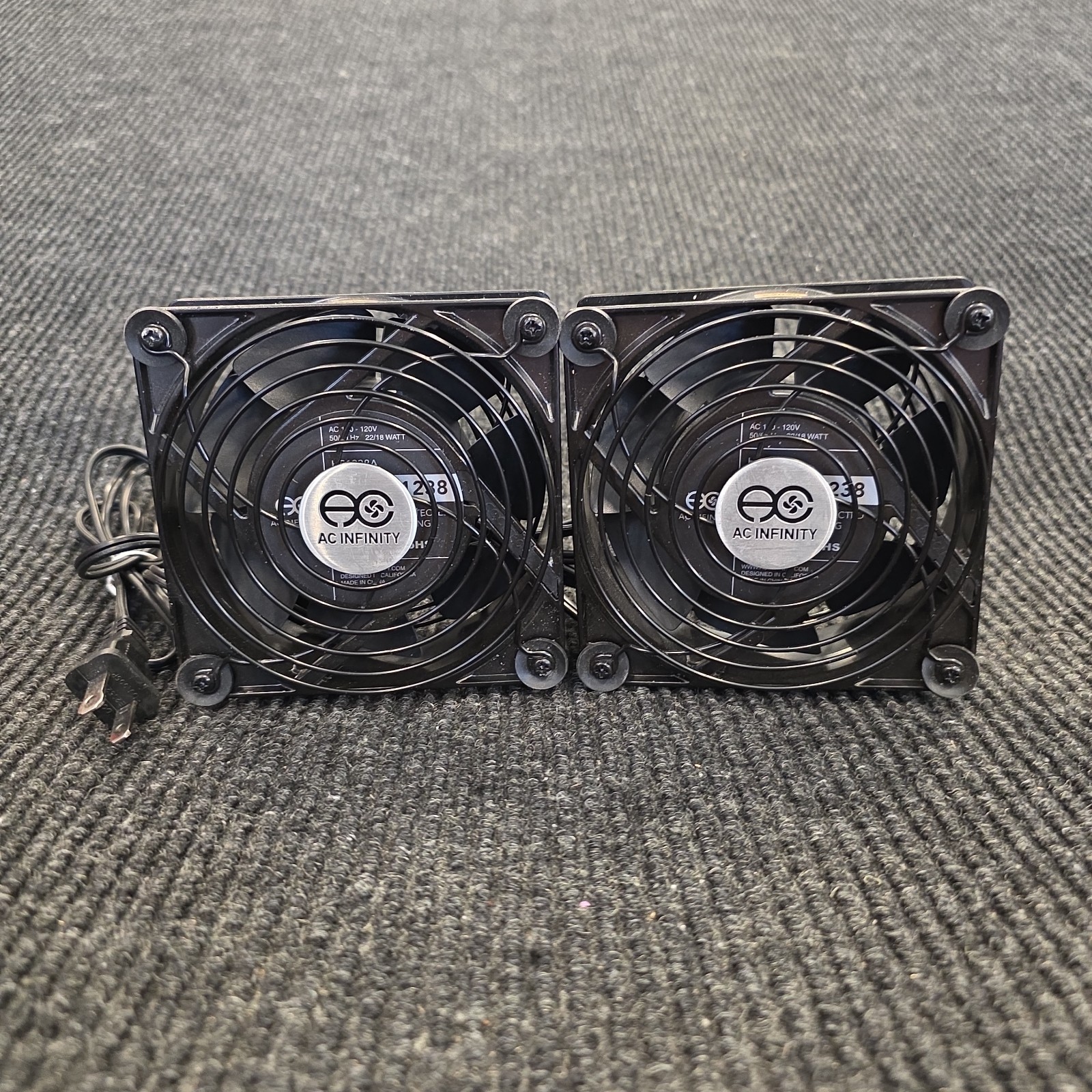 AC Infinity Cooling Muffin Fan  115V AC 110 CFM Ball Bearing 5" HS1238 PAIR (2)