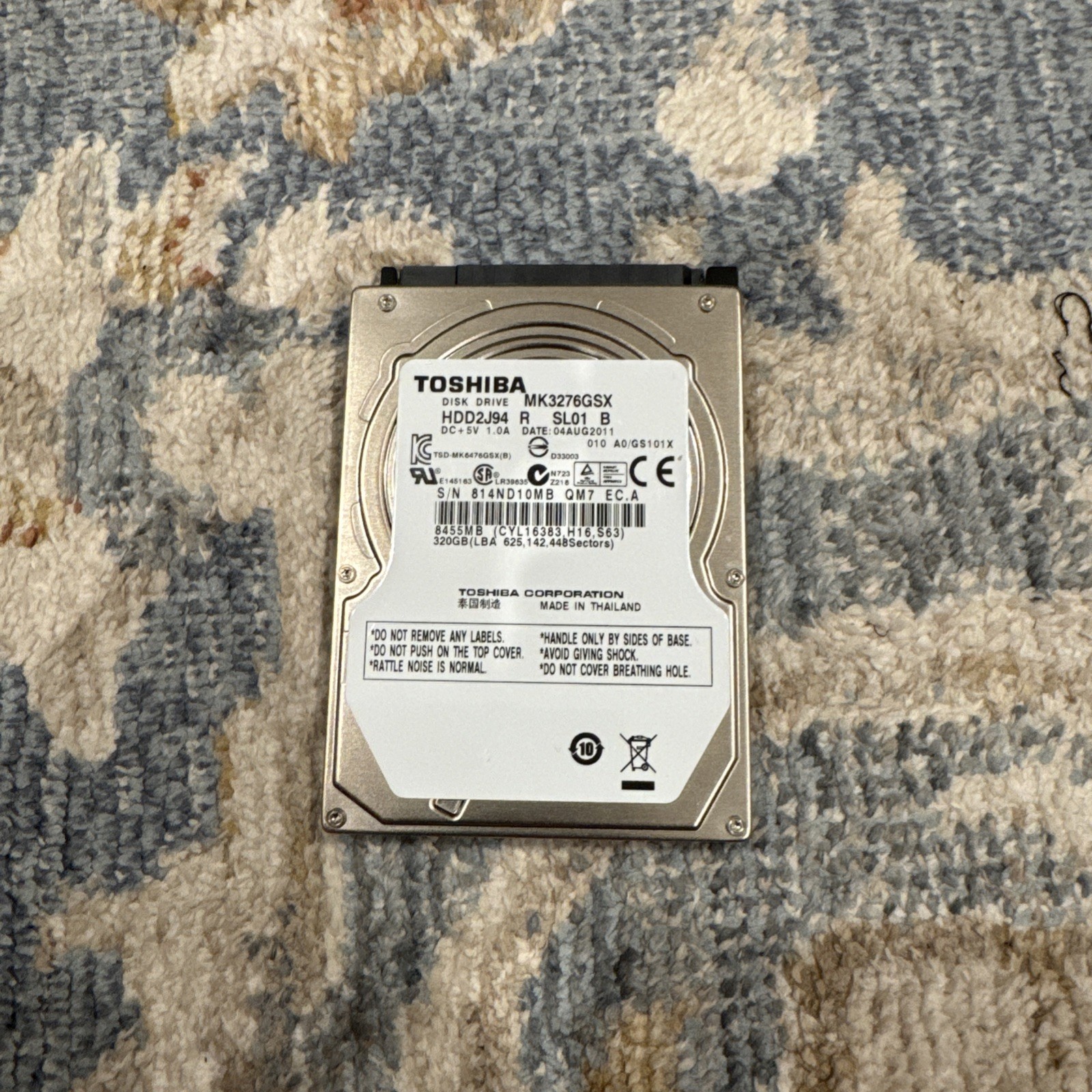 Toshiba MK3276GSX 320GB Internal HDD 5400RPM SATA 2.5" Laptop Hard Drive