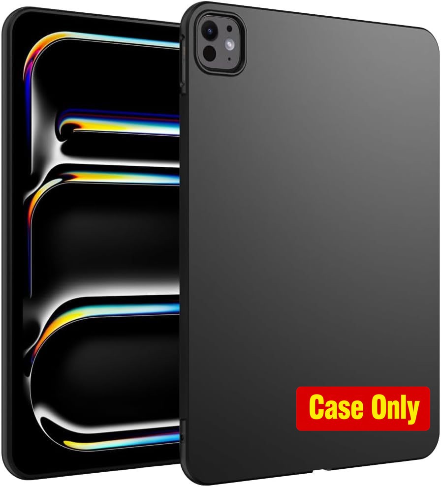 Slim TPU Protective Case for iPad Pro 11 Inch (2024, 5th Gen) - Soft Cover, Blac