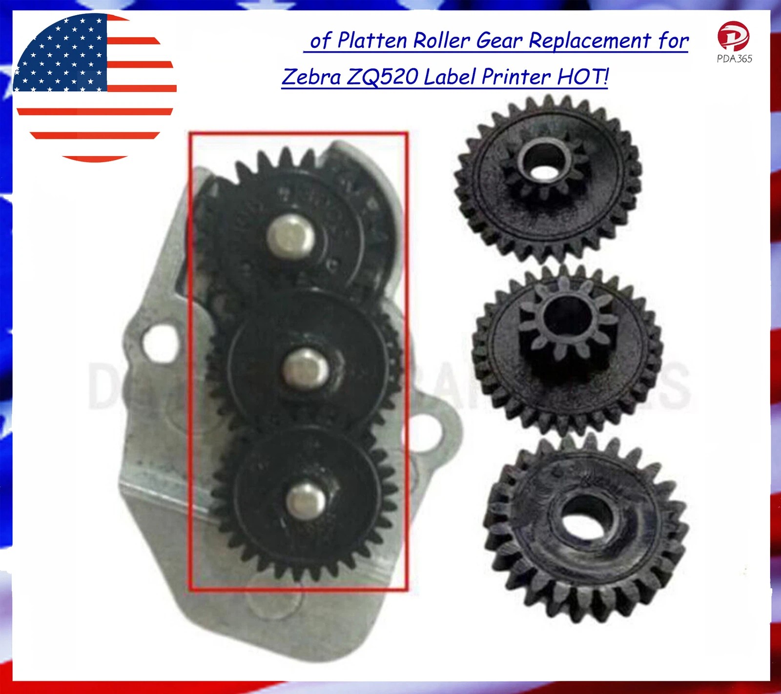 New 10-Set of Platten Roller Gear Replacement for Zebra ZQ520 Label Printer HOT