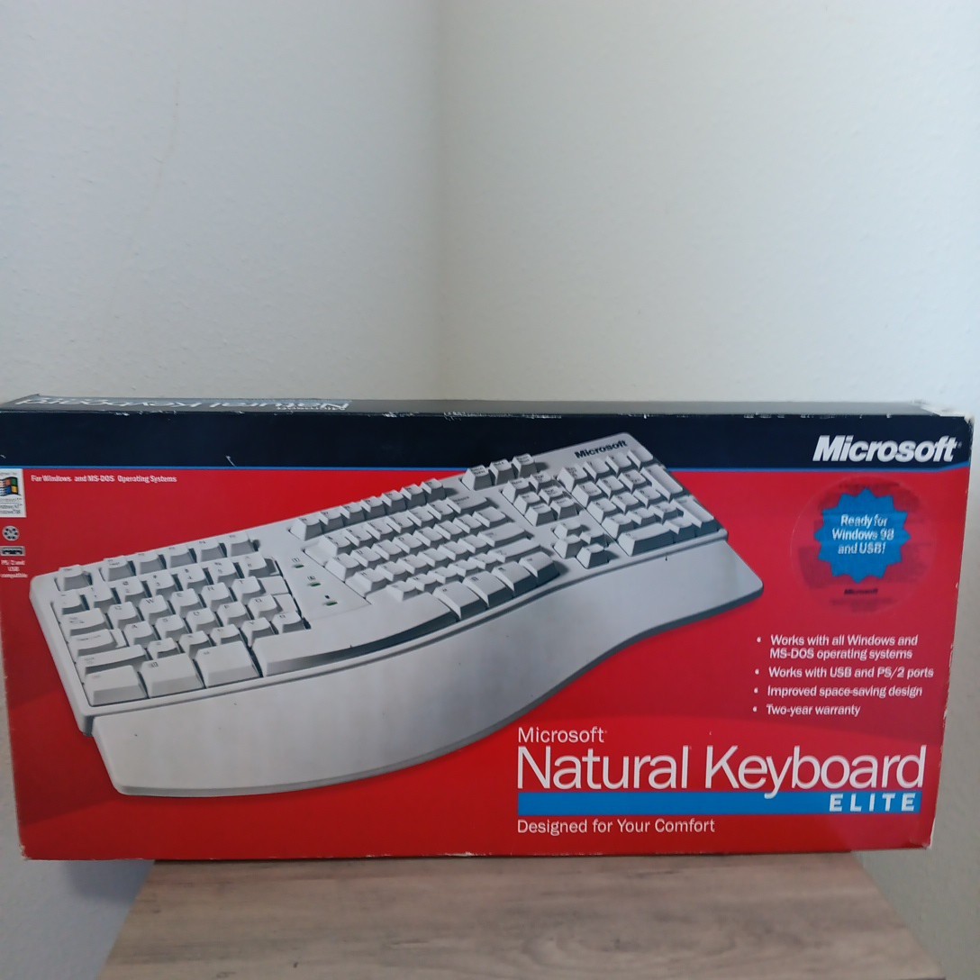 Vintage Microsoft Natural Keyboard Elite Wired A1100337 L959 1998 