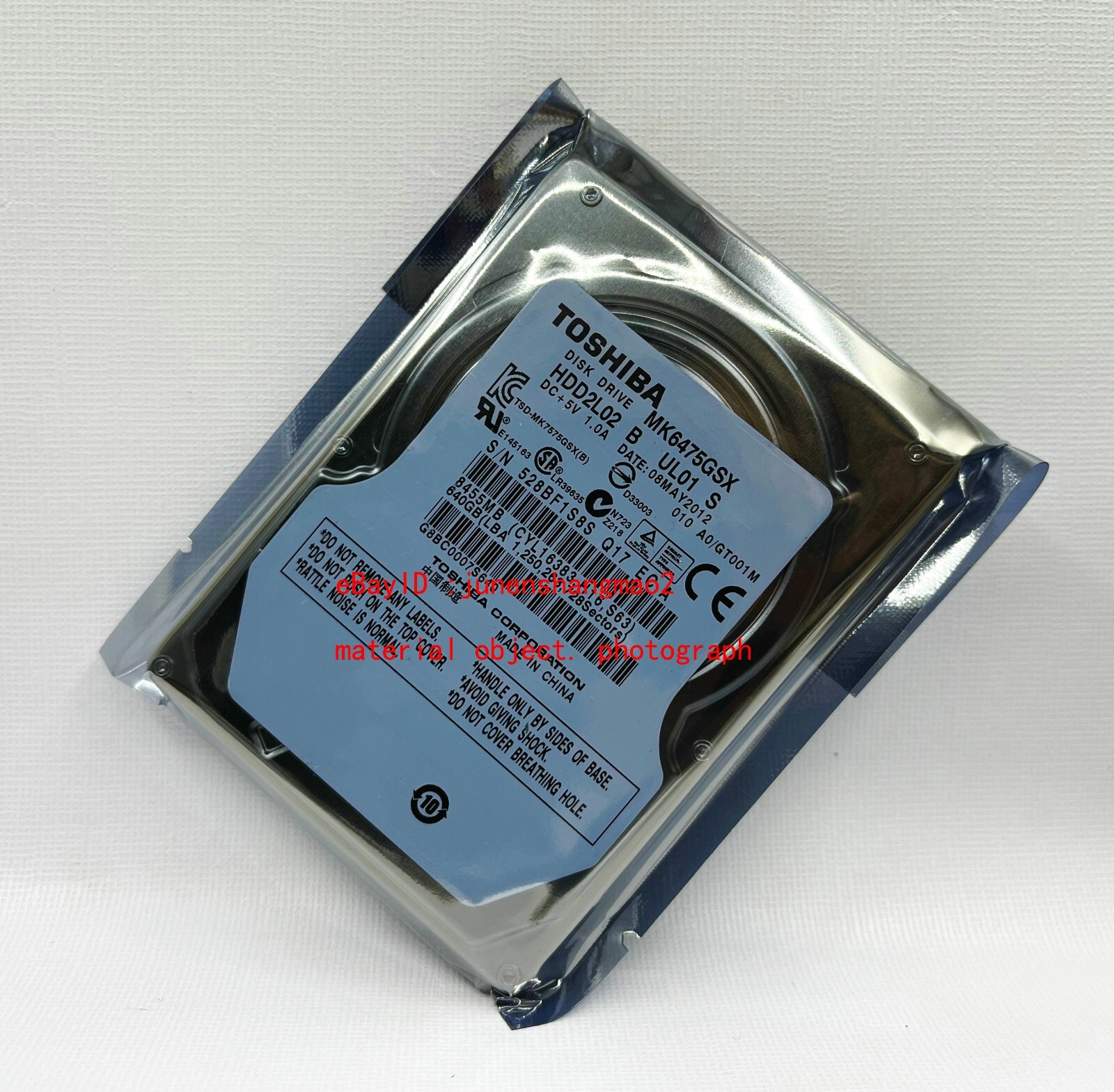 Toshiba 640GB 5400RPM MK6475GSX  8MB 2.5'' SATA notebook Hard Drive