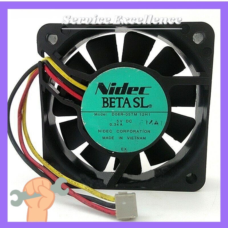 1PCS NIDEC DC 5V 0.34A D06R-05TM 12H1 3 Line Bearing Cooling Fan 60*60*15MM 6CM