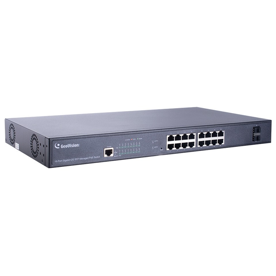 Geovision GV-APOE1611 16-Port Gigabit 802.3at Web Management PoE Switch