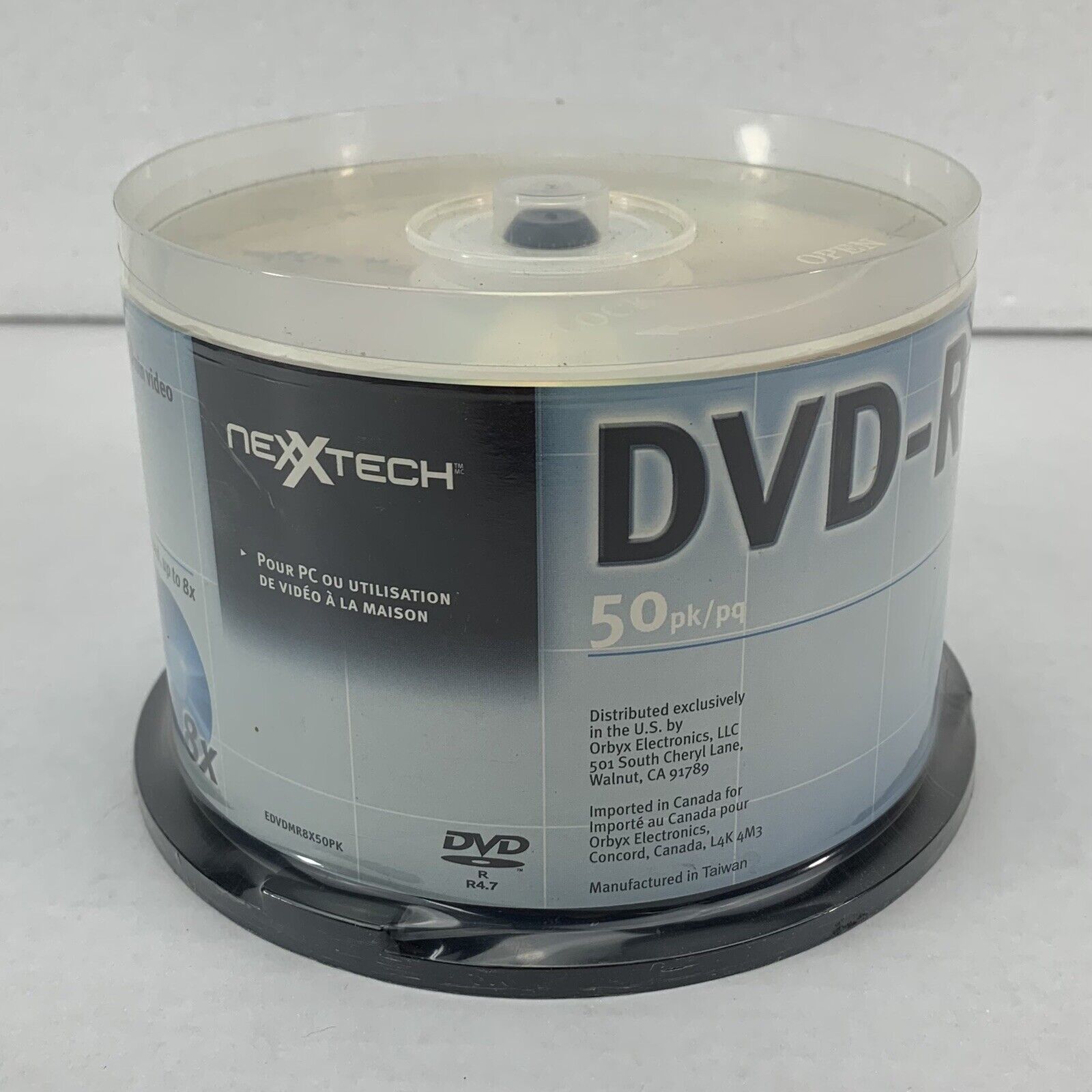 Nexxtech 50 DVD-R PC/Home Video 4.7 GB/120 Min. Multi-Speed 8x Recordable Discs1