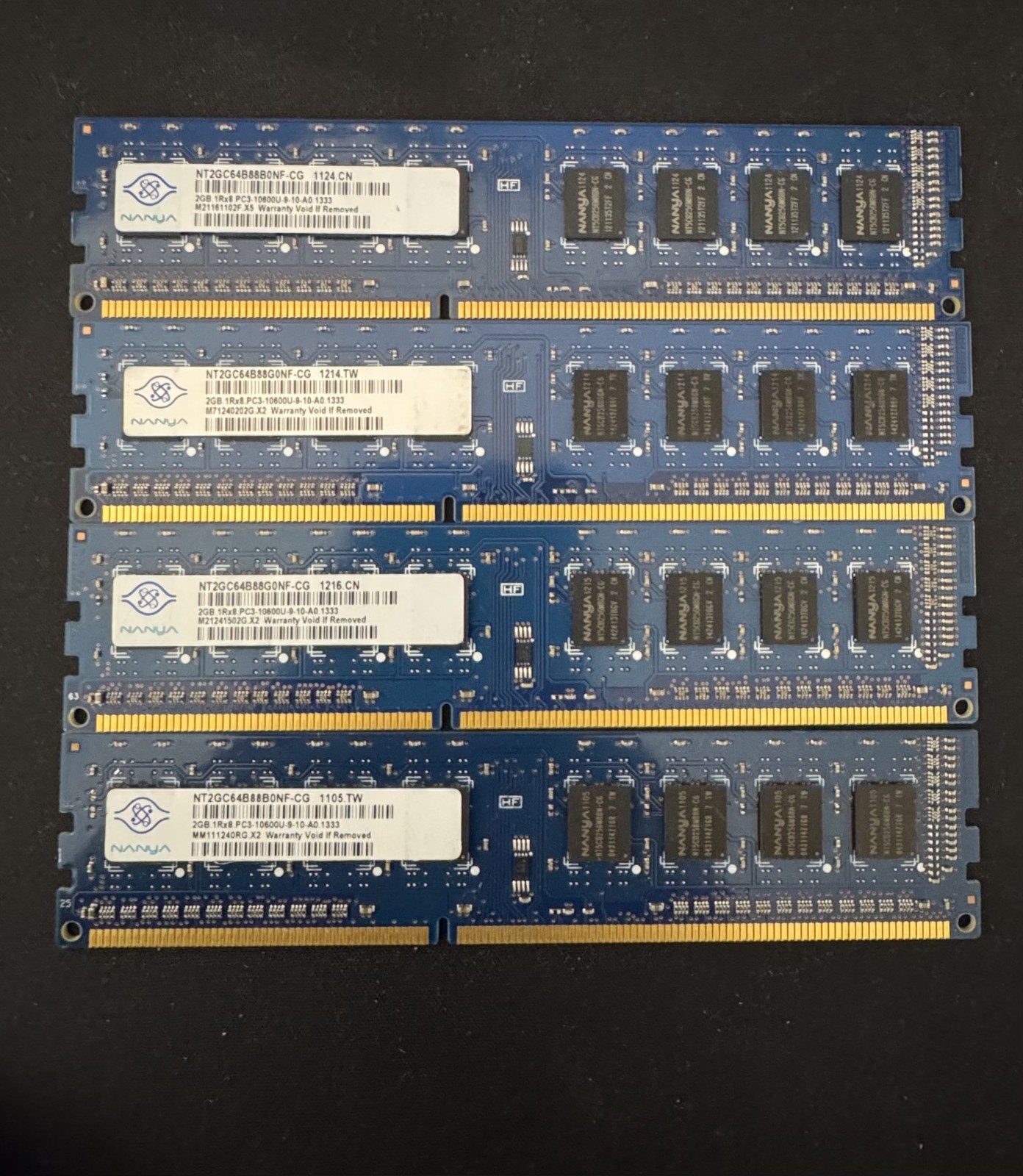 4x of 2GB* DDR3 RAM - NANYA NT2GC64B88B0NF-CG - 8GB RAM UPGRADE** FAST SHIPPING