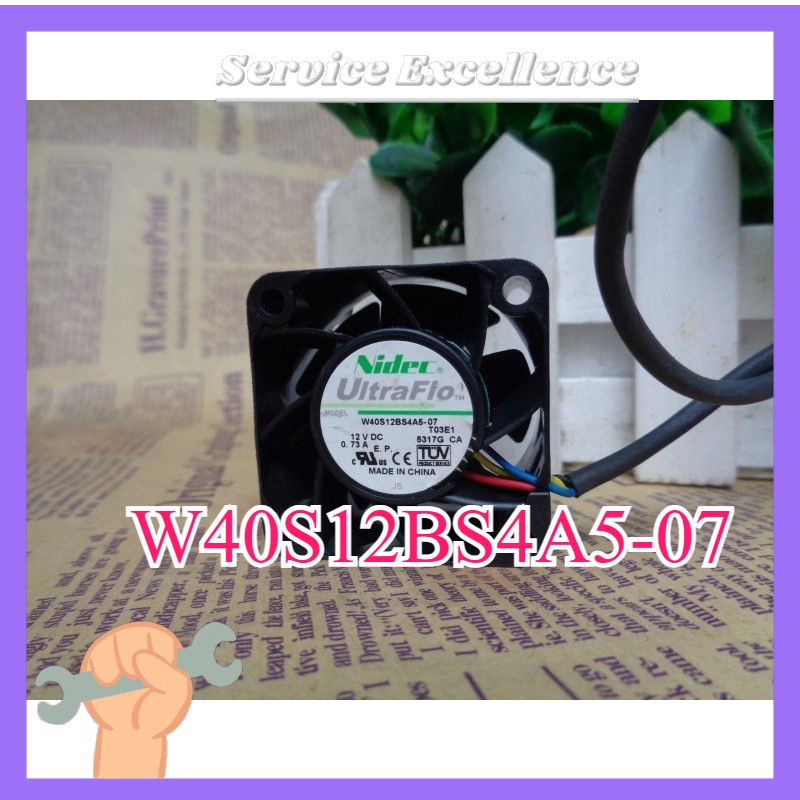 One Nidec UltraFlo W40S12BS4A5-07 Cooler Cooling Fan 12V 0.73A 4-Pin 40x40x28mm