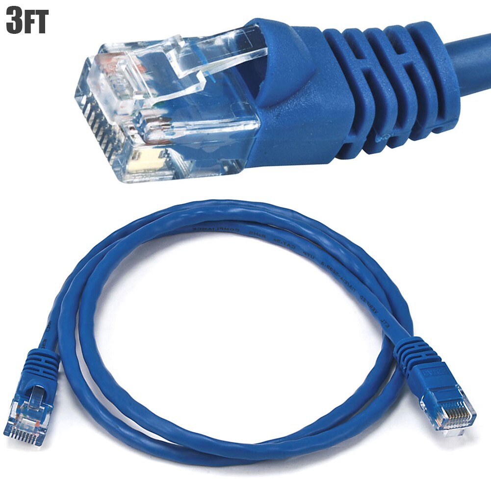 3FT CAT5e RJ45 Network LAN Ethernet Patch Cable UTP Copper Wire 24AWG Blue