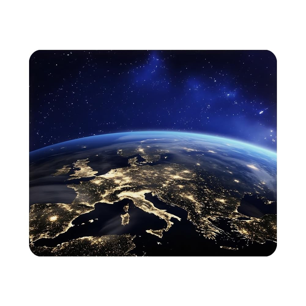 Nicokee Earth from Space Europe Gaming Mouse Pad 7.9L x 9.5W inches, Color -6