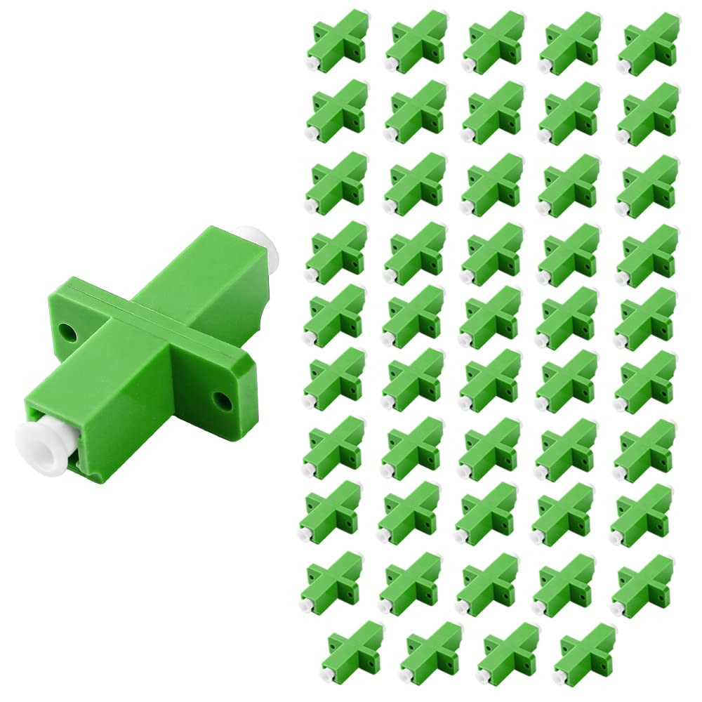 50Pcs LC Fiber Optical Cable Coupler for APC Simplex Adapter Wing Type