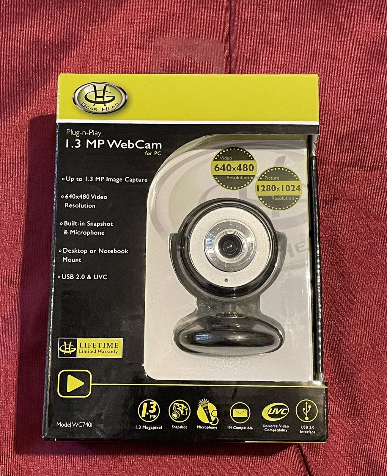NEW Gear Head USB Quick 1.3 MP Web Cam