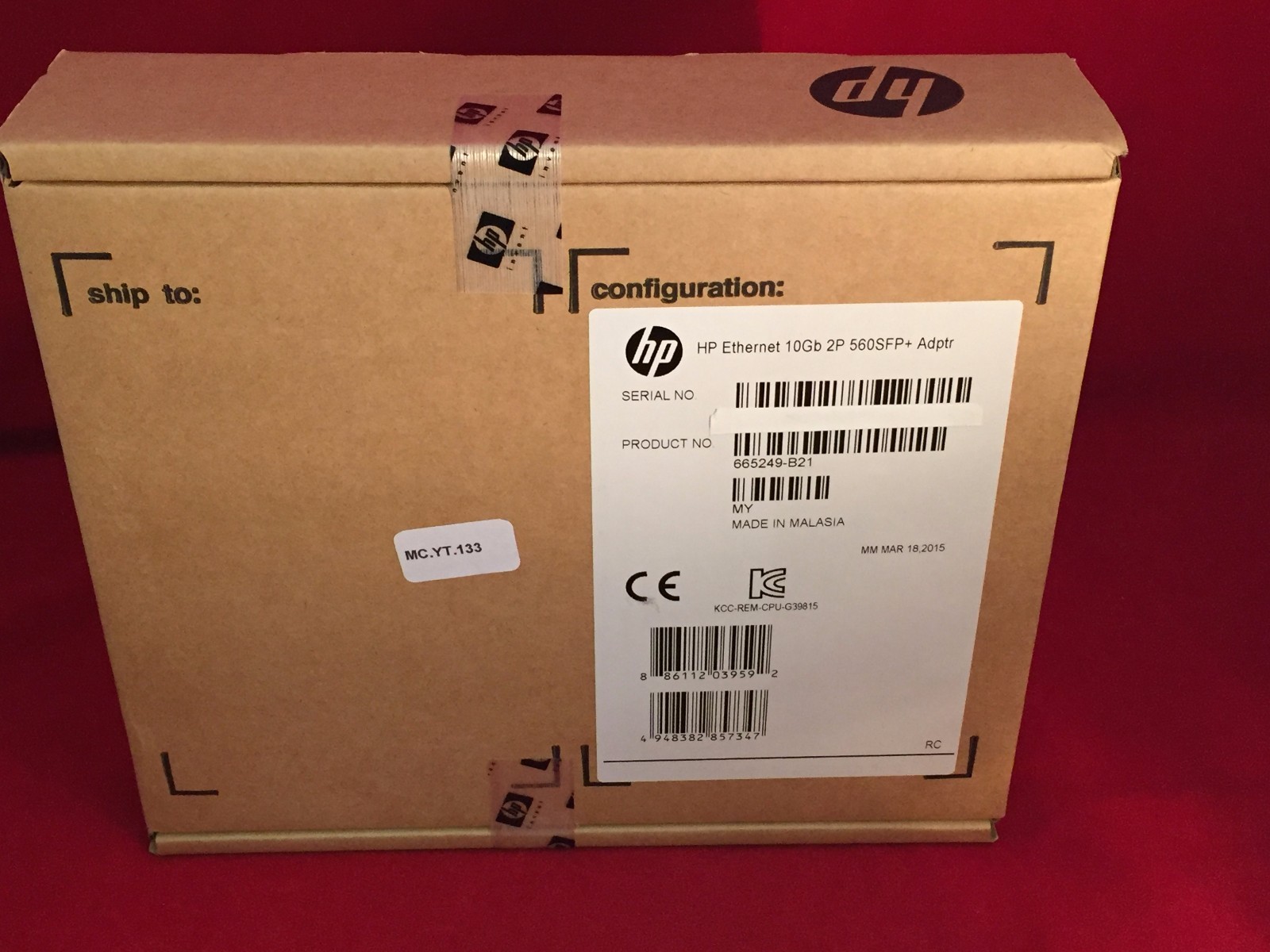 665249-B21 669279-001 665247-001 HPE Ethernet 10Gb 2PT 560SFP+ Adapter HPE NEW**
