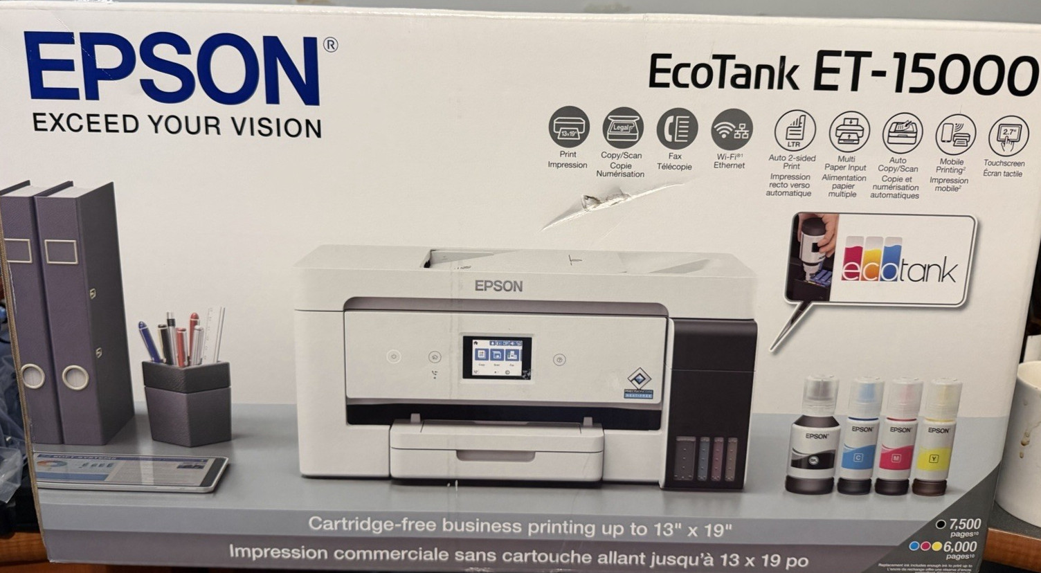 Epson EcoTank ET-15000 Wireless Color Wide Format All-In-One Printer Sealed