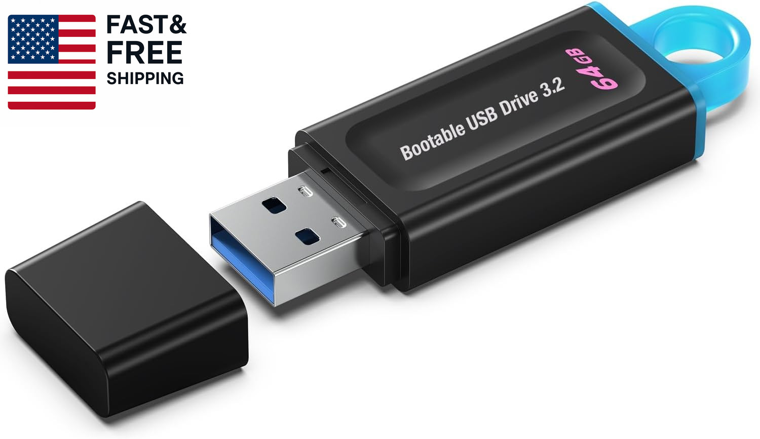 64GB - Bootable USB Drive 3.2 for Windows 11/10 / 8.1/7, Install/Recovery, No TP