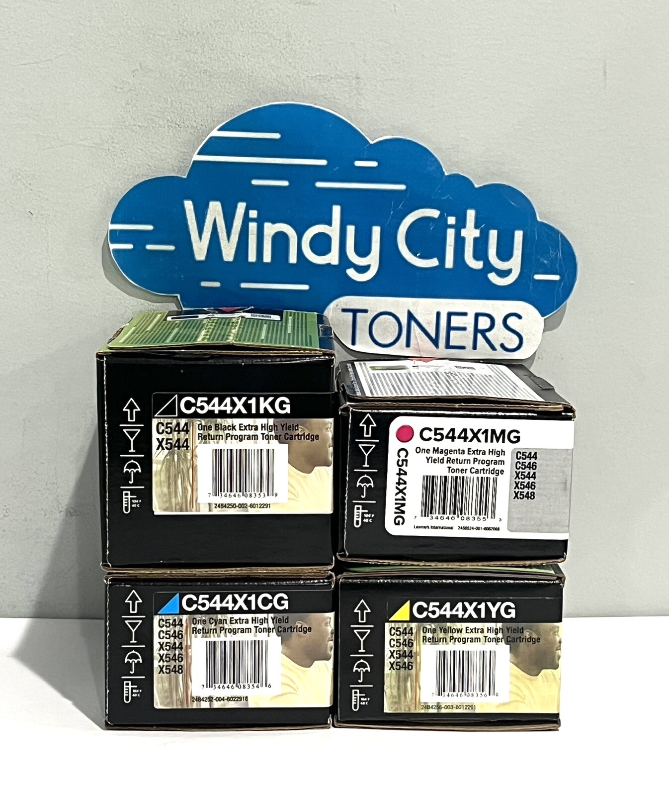 Lexmark C544X1 Set C544X1KG, C544X1CG, C544X1MG, C544X1YG Genuine Sealed NEW