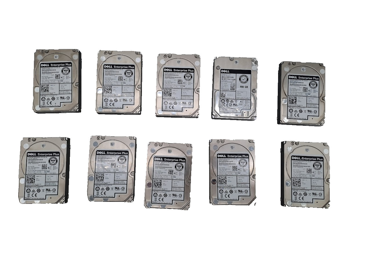 Lot of 10 Dell F4VMK ST900MM0168 900GB 10K 12G 2.5" SAS Hard Drive