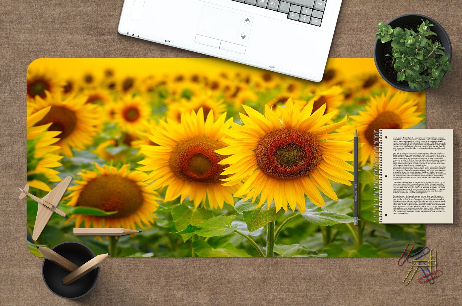 3D Golden Sunflower 5 Non-slip Office Desk Mouse Mat Large Keyboard Pad Mat Game