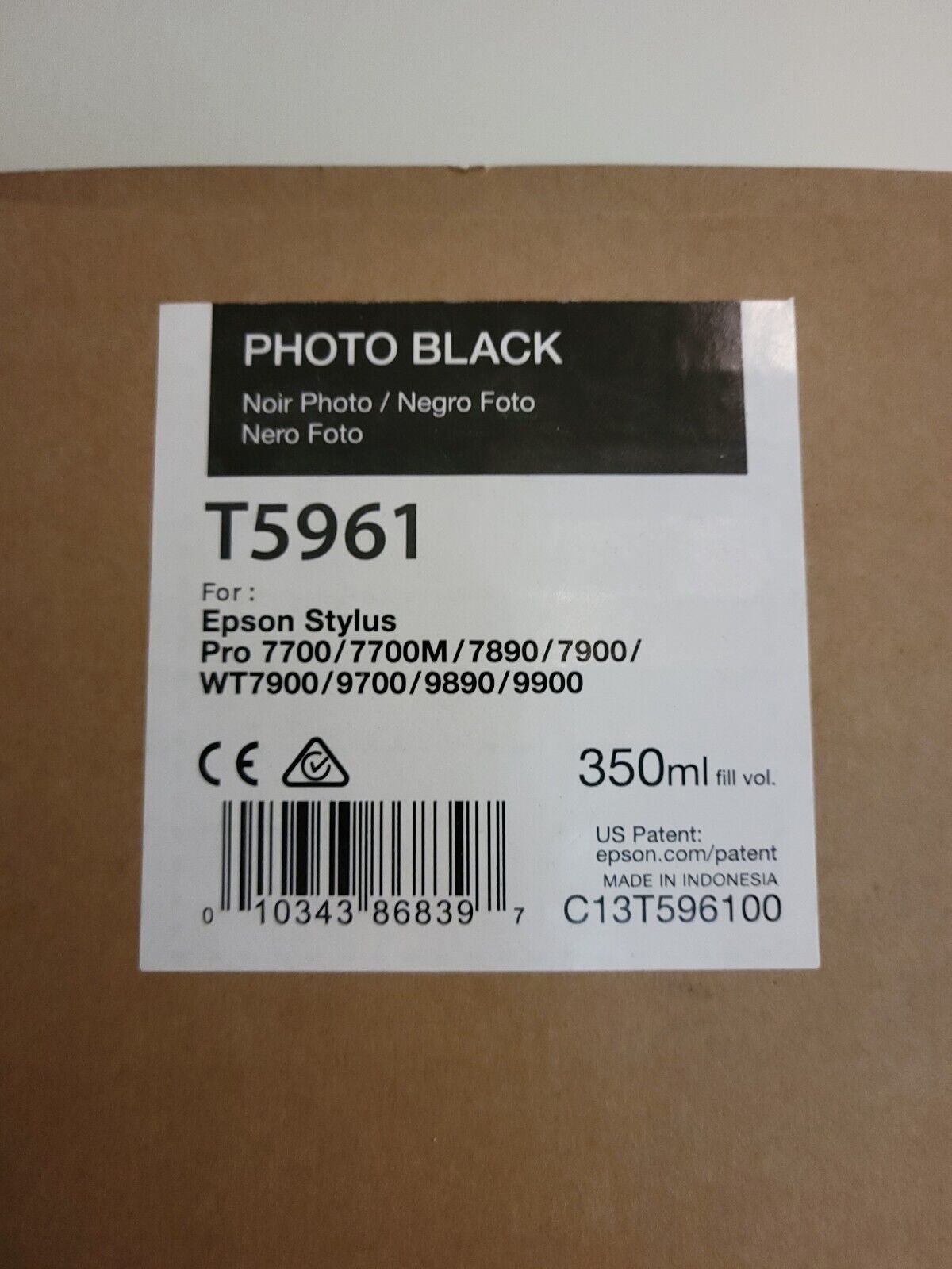 exp 2017 GENUINE EPSON T5961 PHOTO BLACK 350ML INK STYLUS 7890 7900 9890