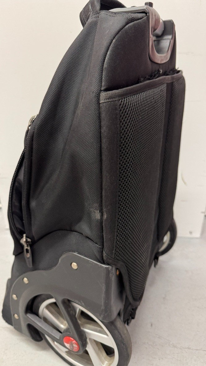 Aoking Rolling Wheeled Trolley Backpack — Black | Telescoping Aluminum Handle