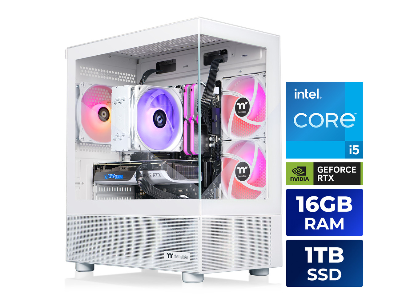 Thermaltake LCGS NE i1460S-V170S Gaming Desktop (Intel Core i5-14400F, ToughRam