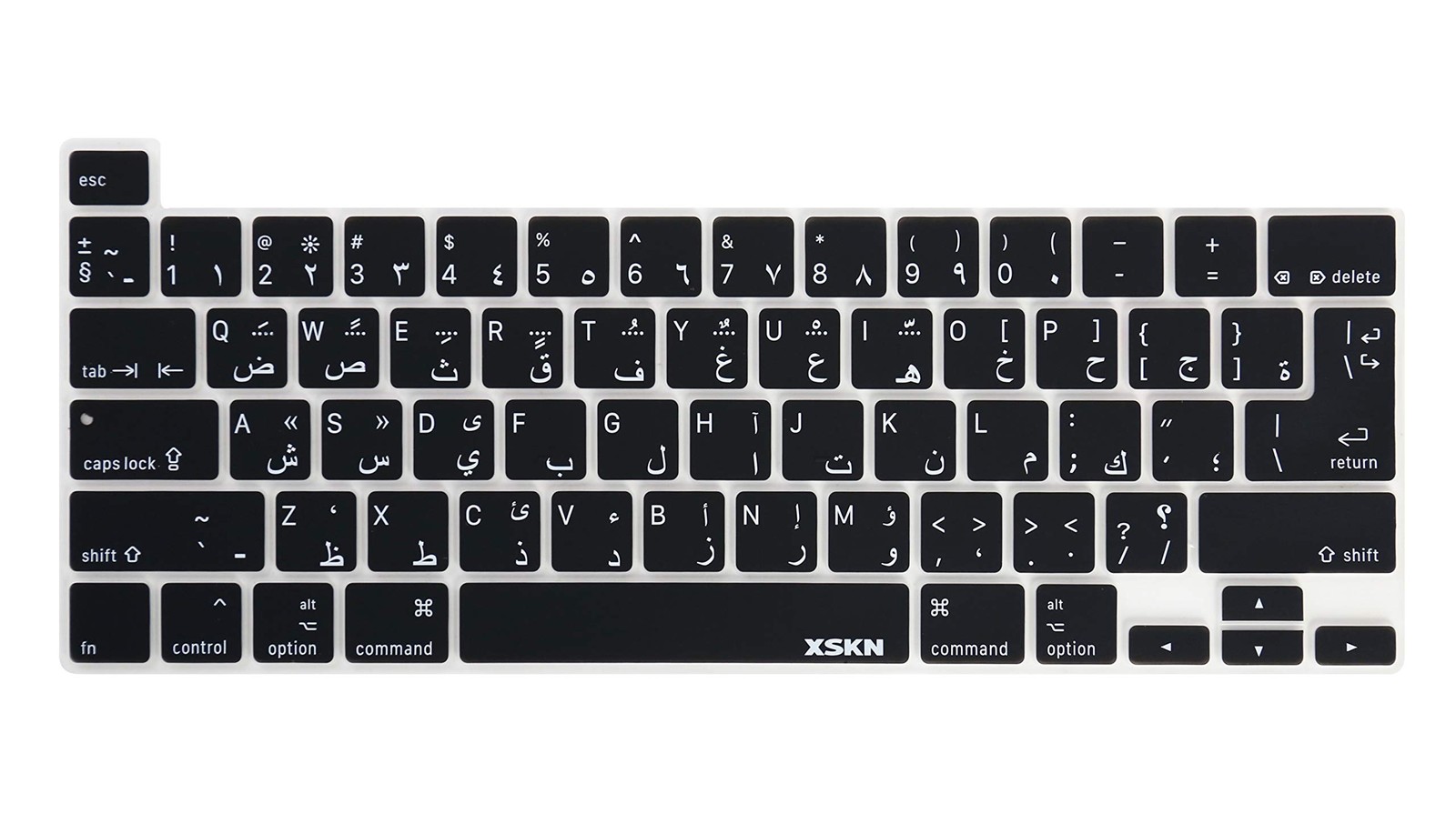 XSKN Arabic/English Bilingual Black Silicone Keyboard Cover Skin for 