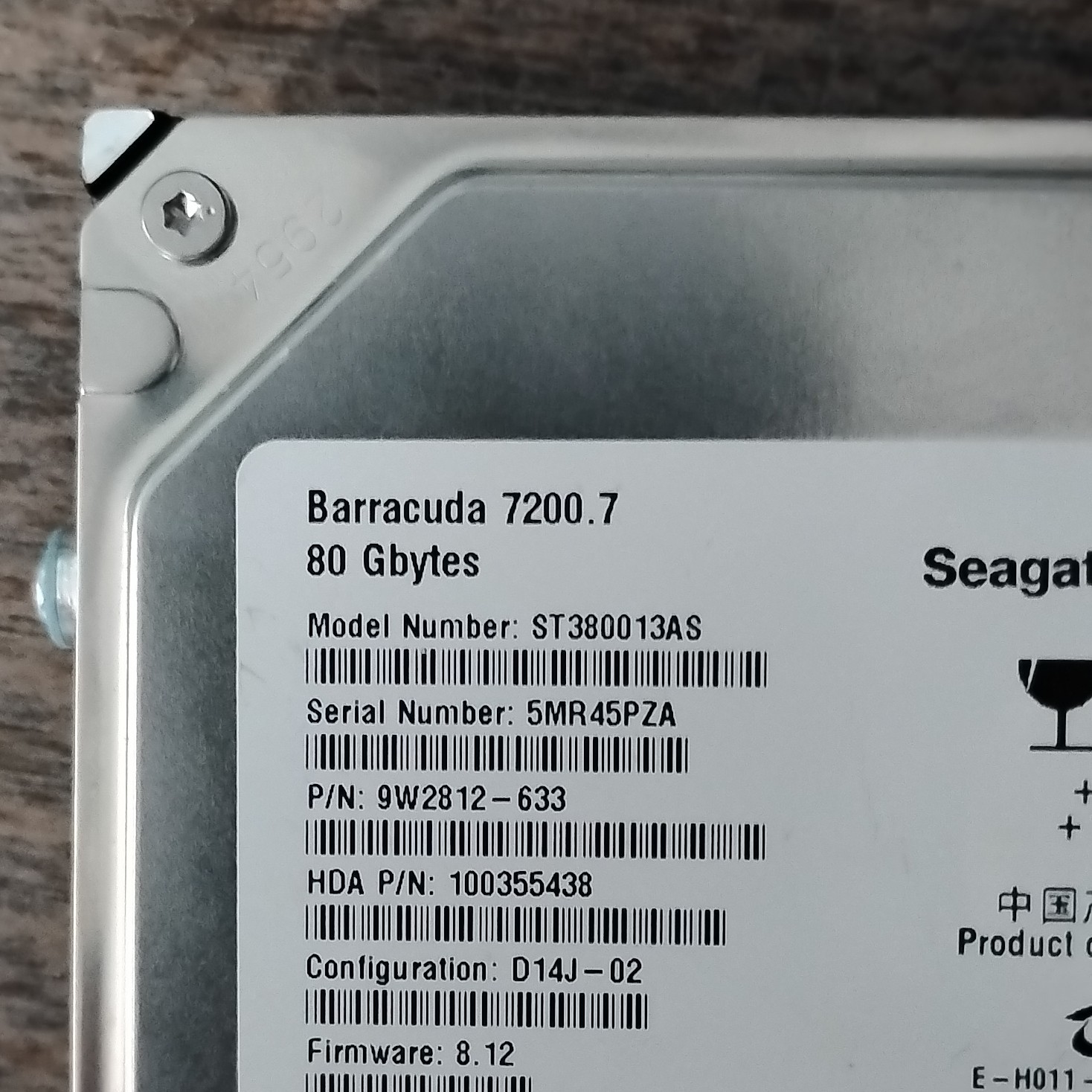 Seagate Barracuda 7200.7 80GB SATA 7200RPM 3.5" Internal Desktop HDD ST380013AS
