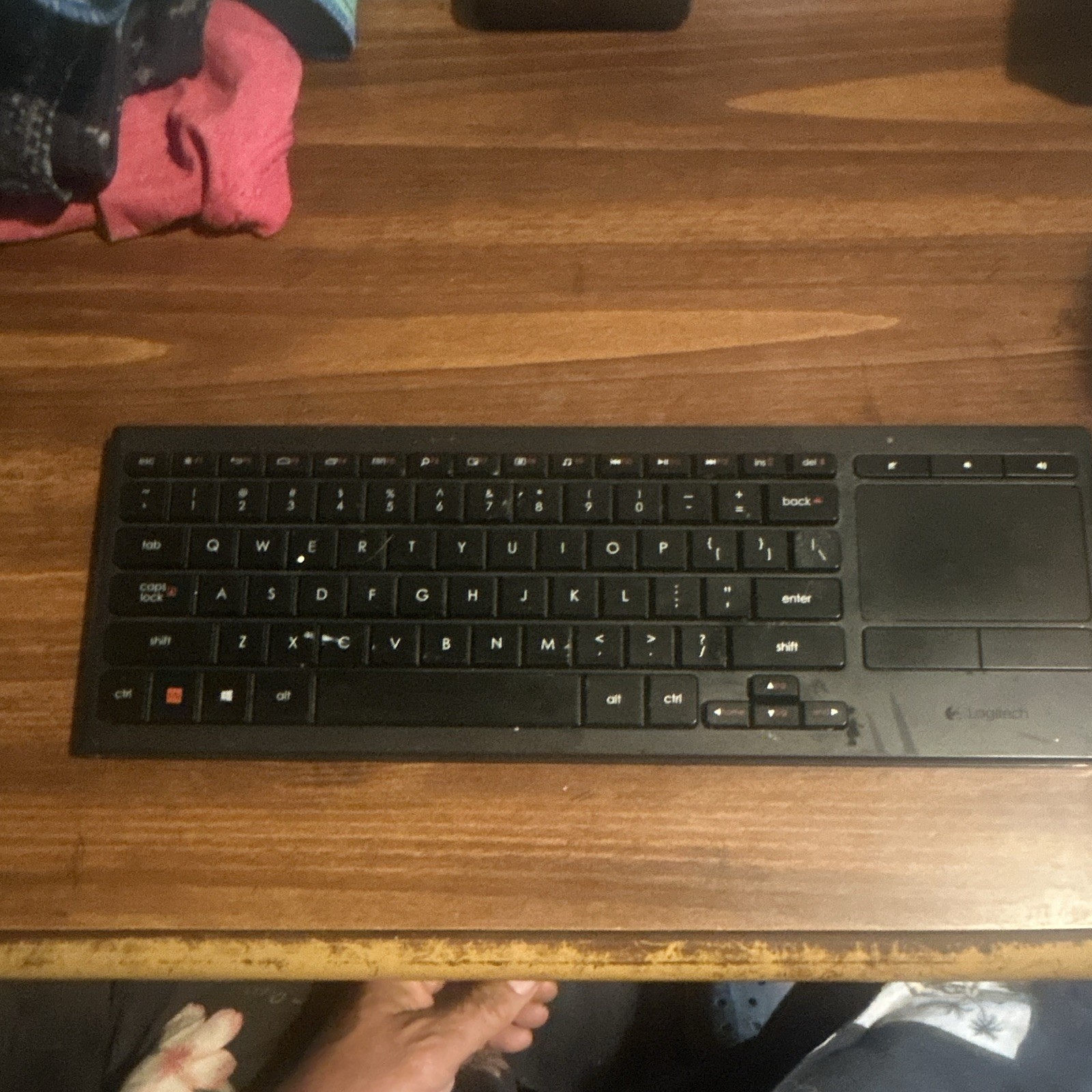 Logitech K830 Wireless Illuminated Keyboard w/ Built-In Touchpad QWERTY Black