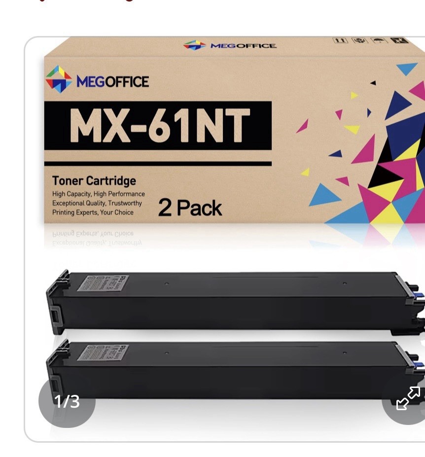 Compatible Sharp MX-61NT MX61NT Toner Cartridge, Set of CMYK / 2 Packs of Black