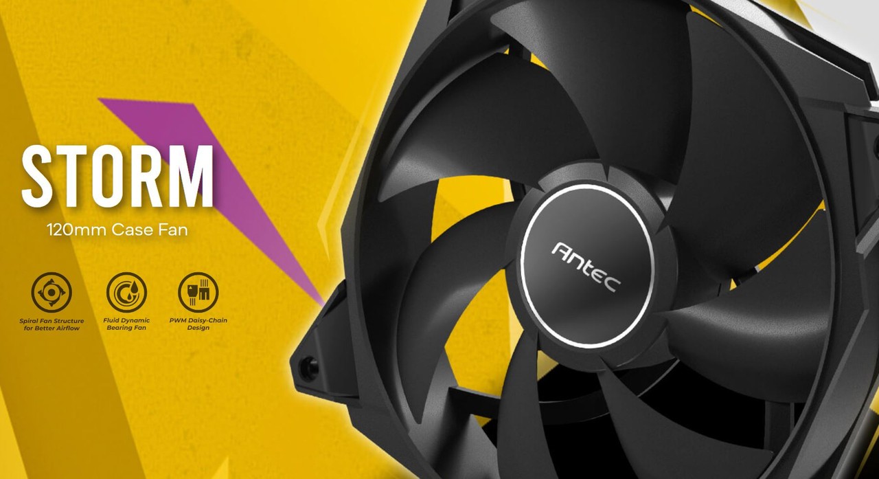 Antec Storm 120mm PWM FDB Fan 3 Pack High Airflow 66.56 CFM Air Pressure 2.7