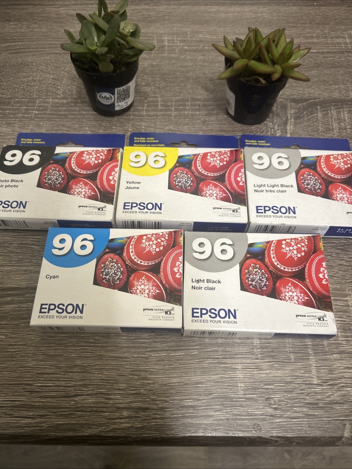 2014/2020 NIB 5 GENUINE Epson 96 T096 ink For R2880 Set T0961-T0964-T0966-T0969