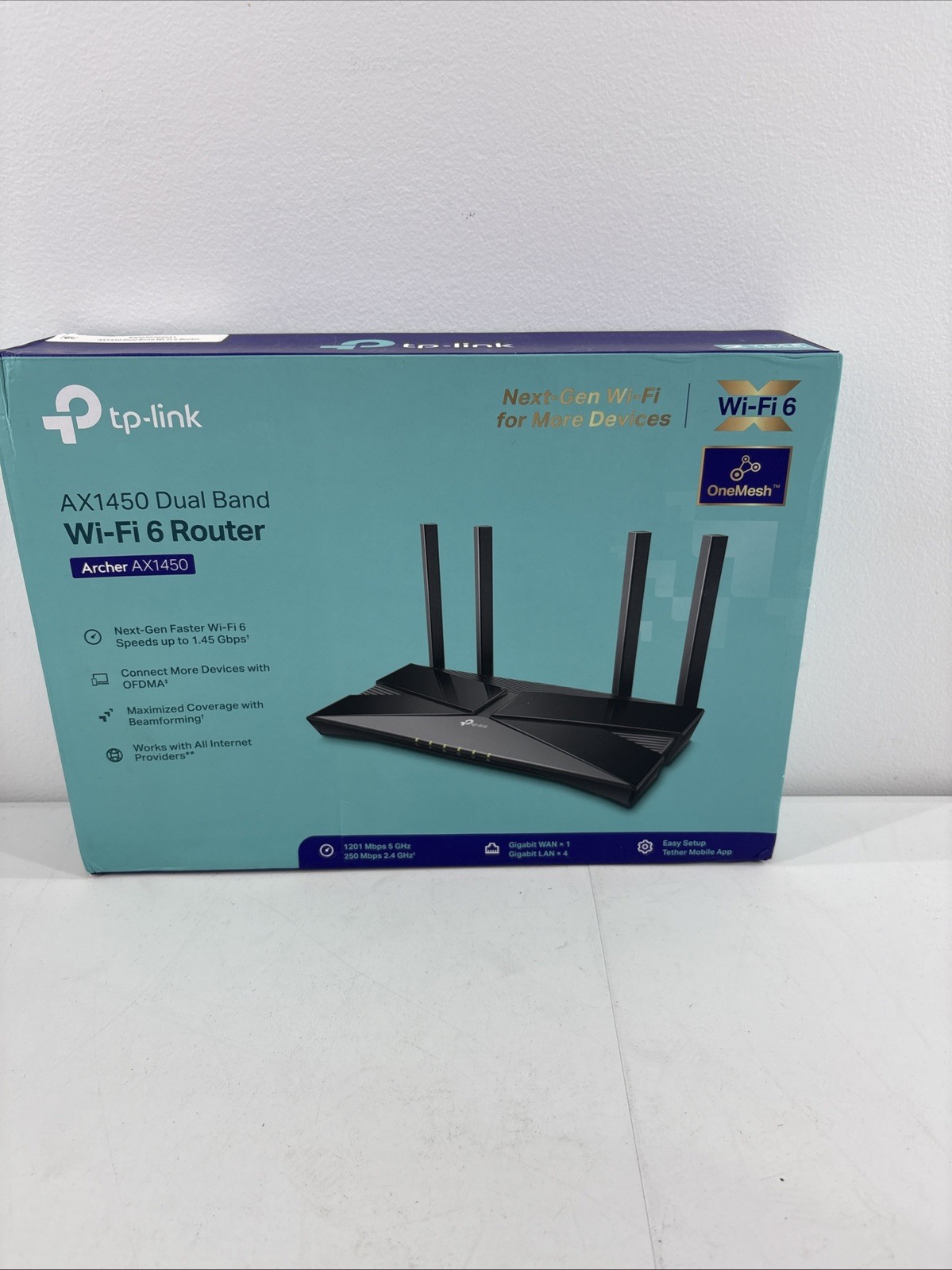 TP-Link Archer AX1450 Dual Band Wi-Fi 6 Wireless Router OneMesh Open Box New NIB