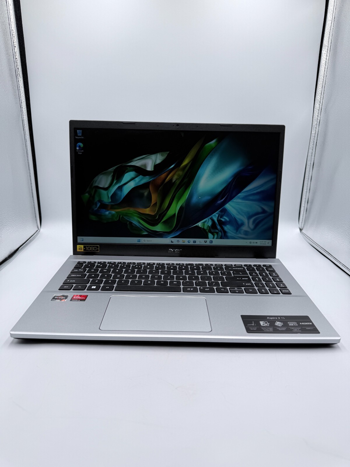 Acer Aspire 3 15 Laptop Ryzen 7 5700U 16GB RAM 512GB SSD Silver Excellent