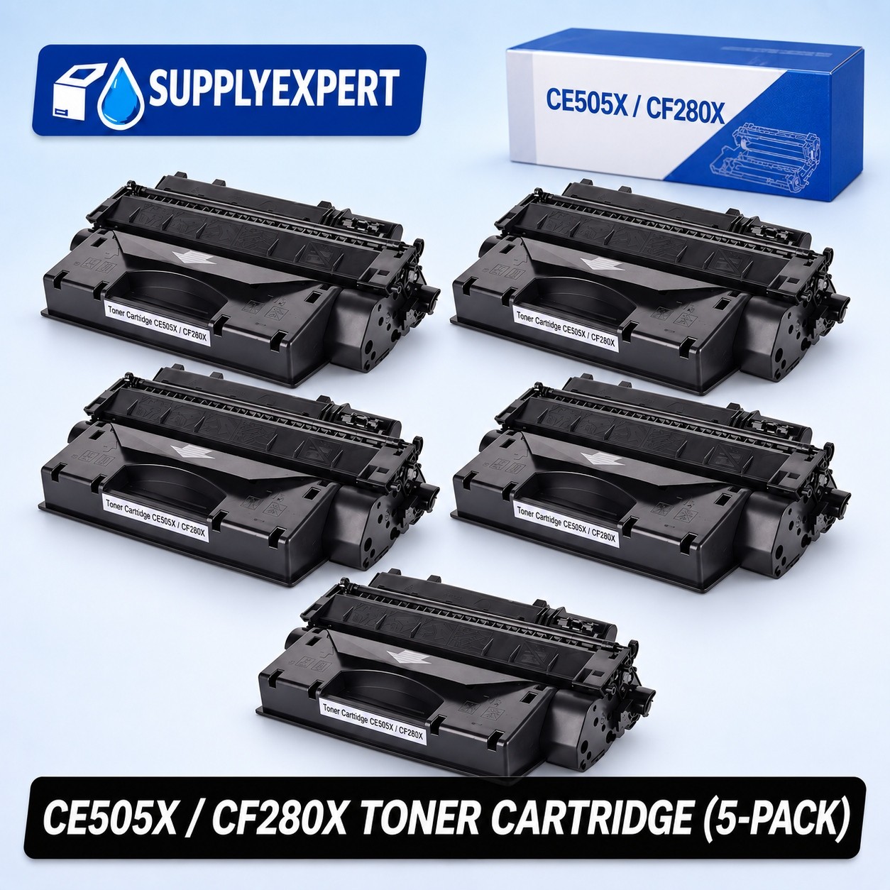 5x High Yield CE505X 05X Toner Cartridge For HP LaserJet P2055d P2055dn P2055x