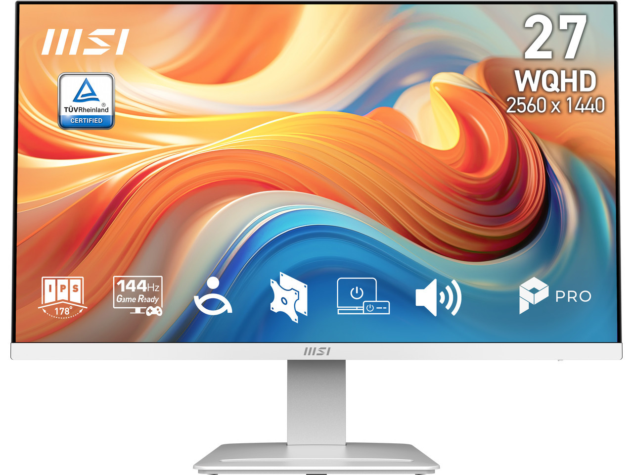 MSI 27 inch WQHD 2K 1440P 144Hz AMD FreeSync IPS 1ms White Computer Monitor with