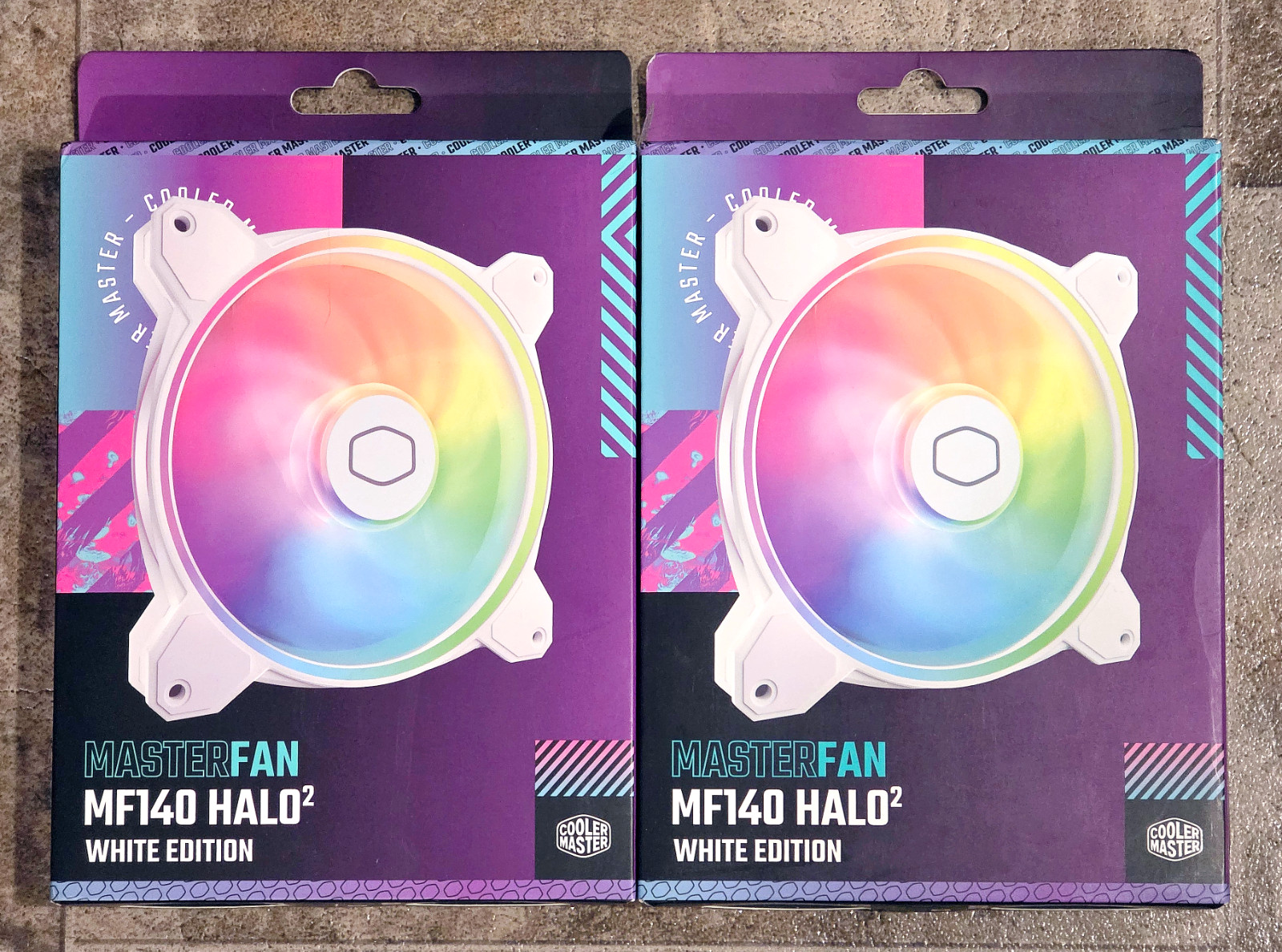 2x Cooler Master MasterFan MF140 Halo² DuoRing ARGB Gen2 140mm White Edition NEW