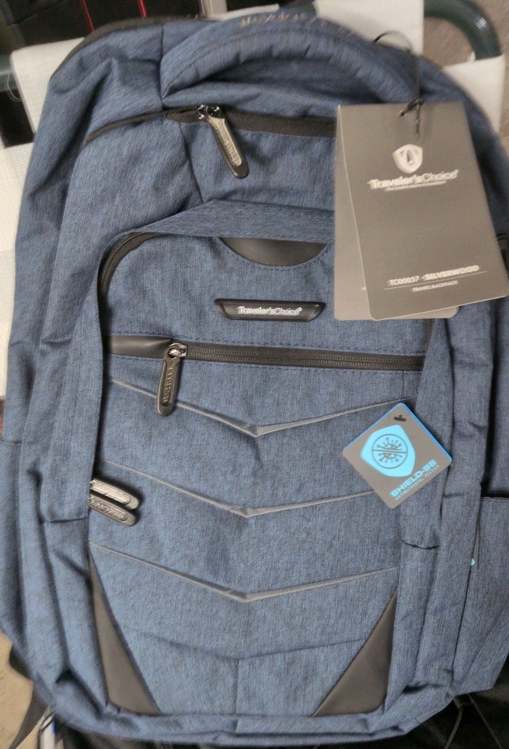 NWT Traveler's Choice Laptop Backpack Brushed Navy 18.5