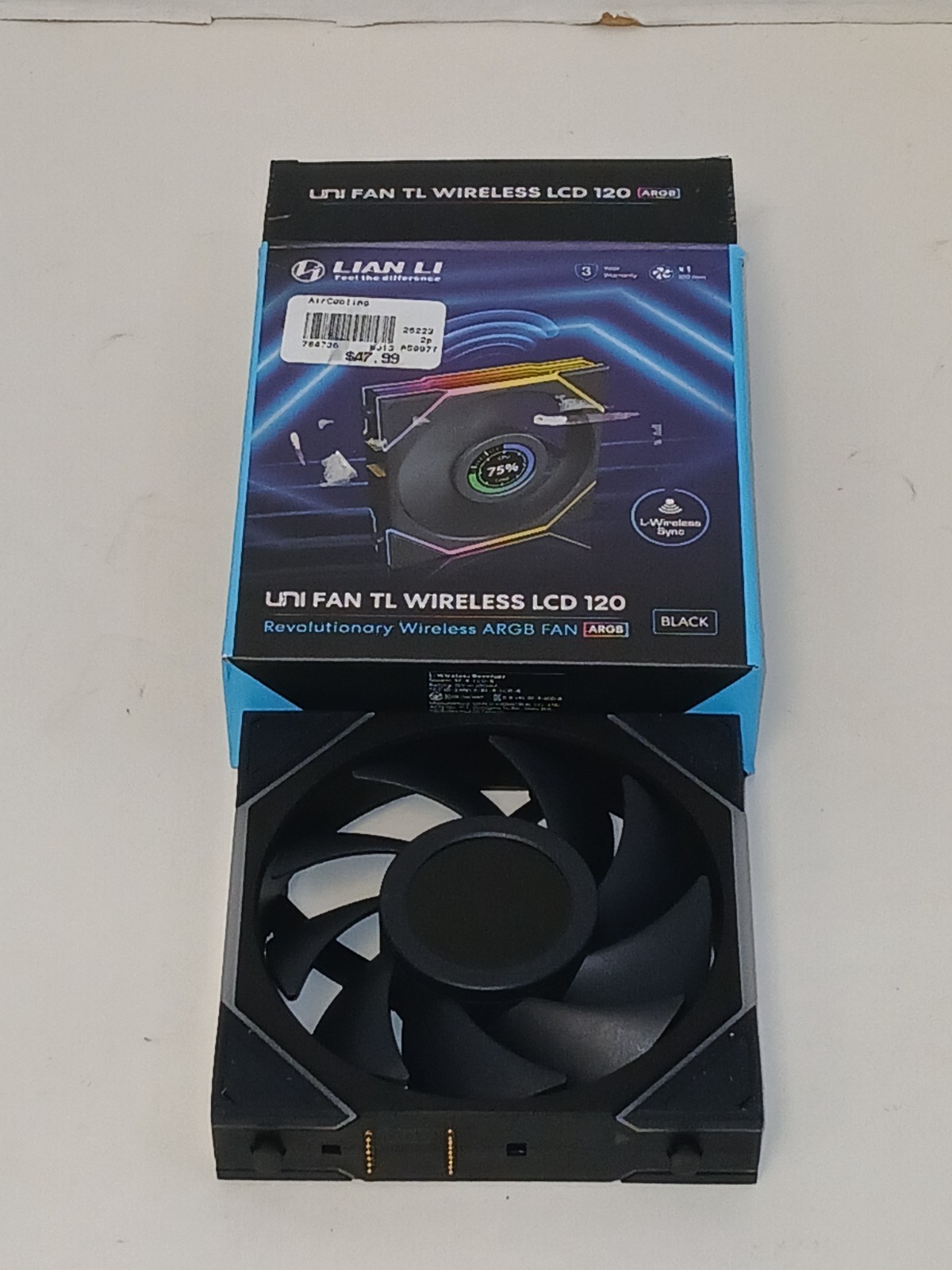 UNTESTED - Lian Li Uni Fan TL Wireless LCD 120 - BLACK - FAN ONLY