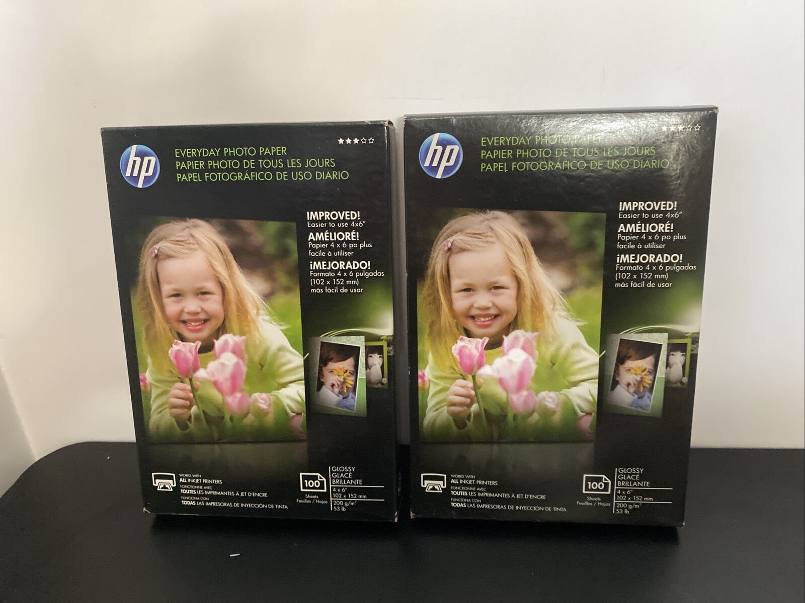 2 Pack Lot HP Genuine Everyday Photo Paper 100 Sheets 4x6 Glossy  Sealed CR759A