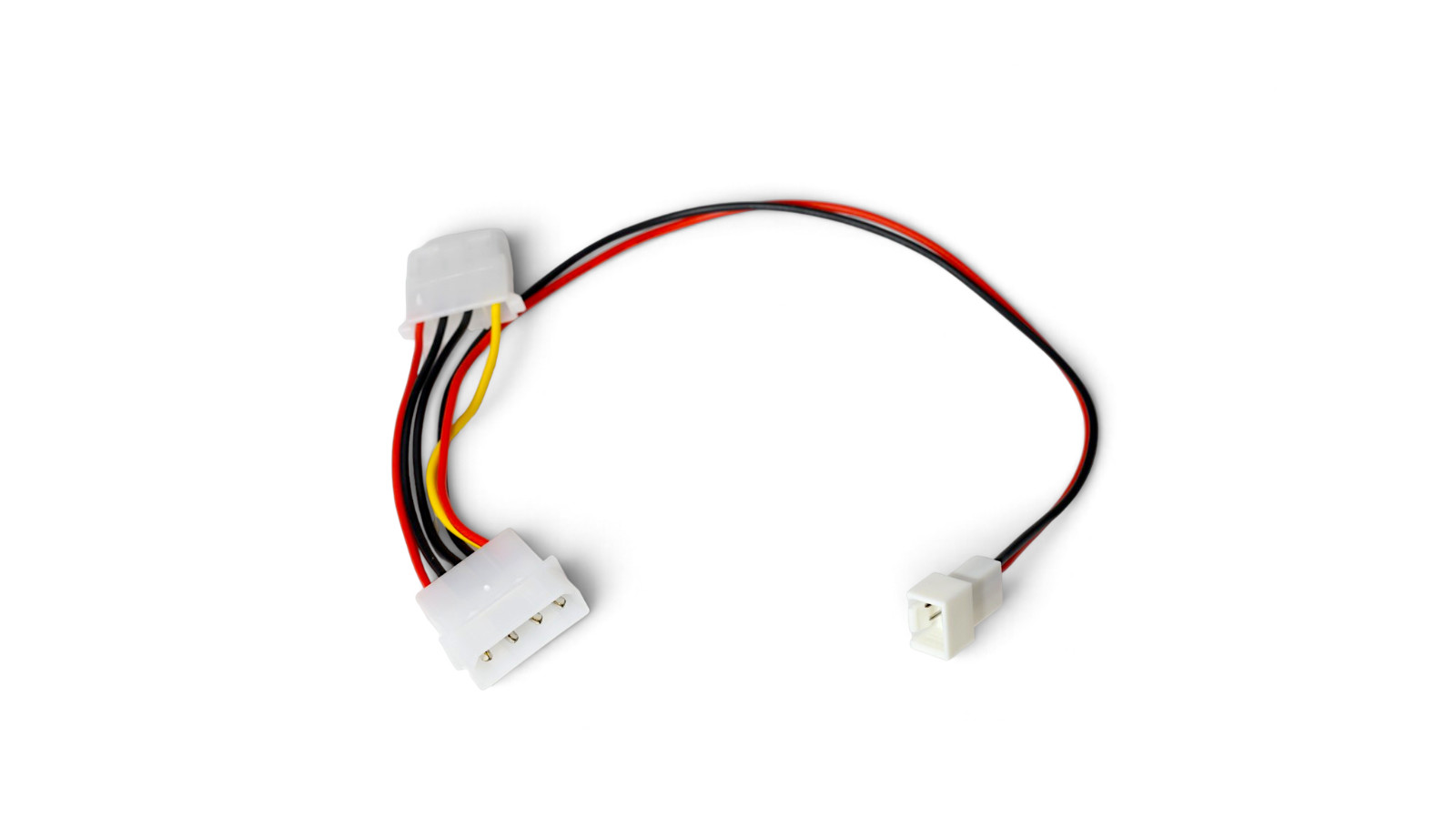 3-Pin Fan to 4-Pin Pass-Through Power Adapter Cable Takeoff 3-4 Wire