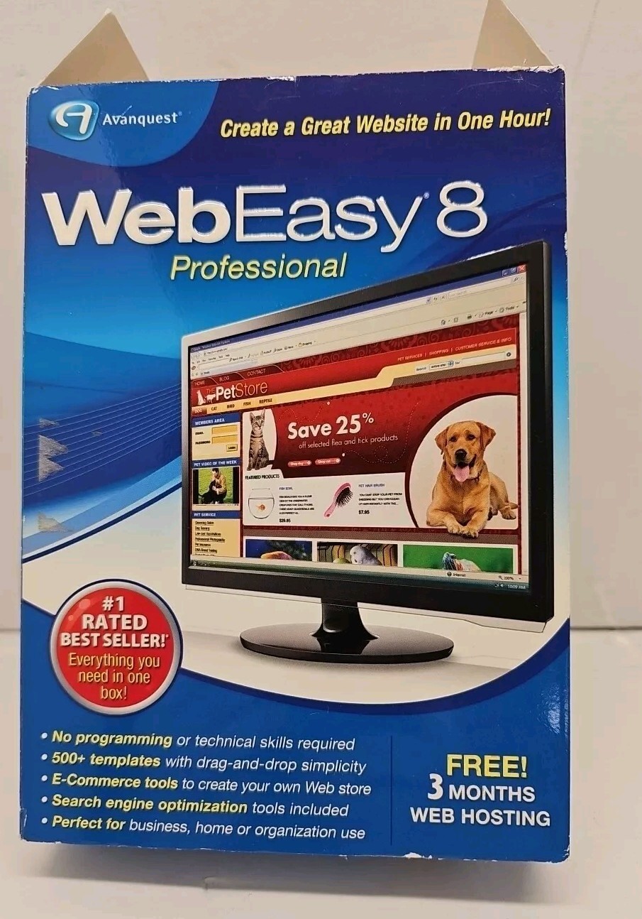 Avanquest WebEasy 8 Professional No Programming Required 500+ Templates NEW