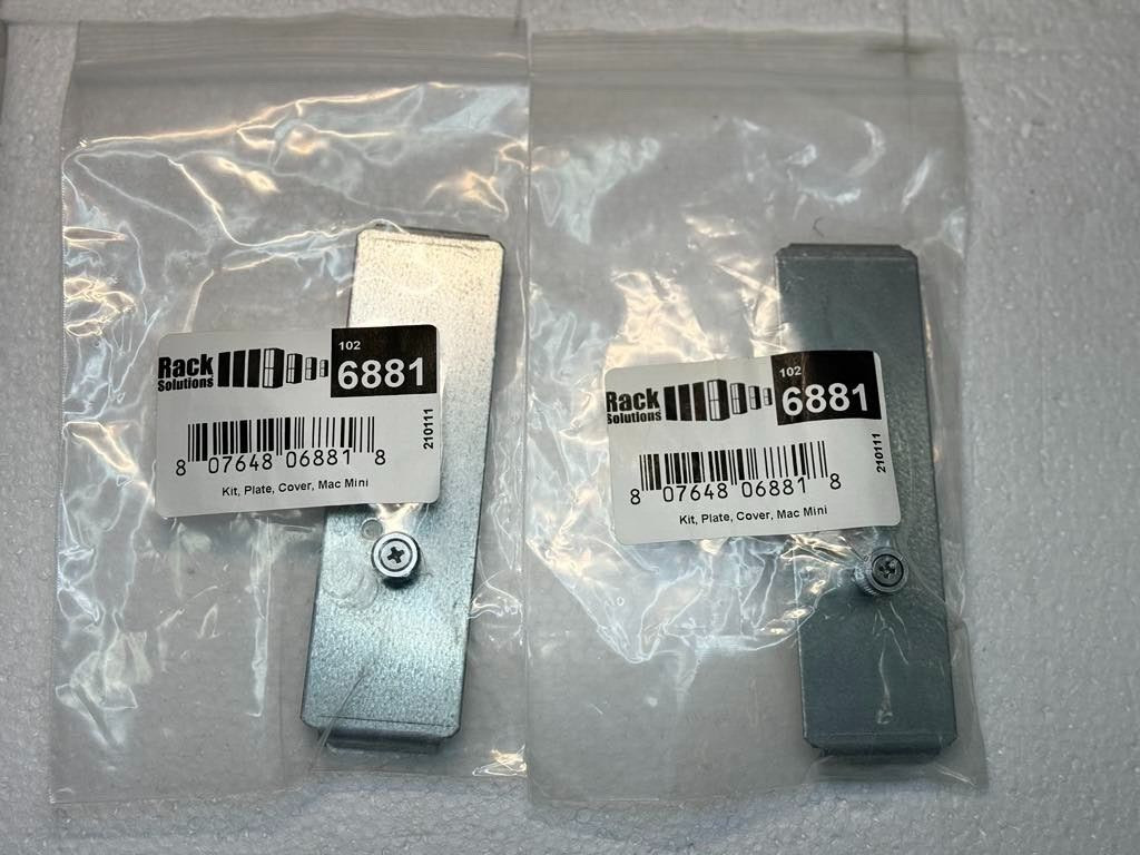 Lot of 2 Rack Solution 6881 Blanking Plate for Mac Mini HyperShelf