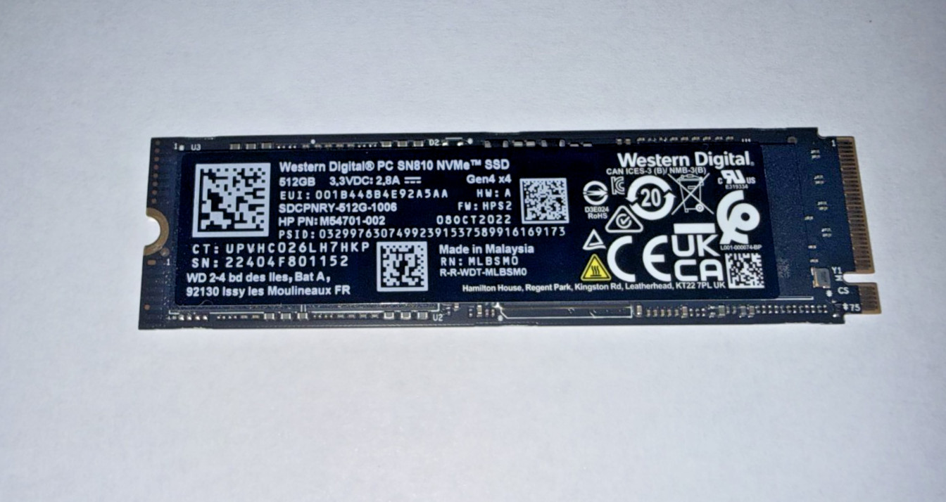 M54701-002 - SSD 512GB  Pcie 4X4 Nvme TLC A Drive
