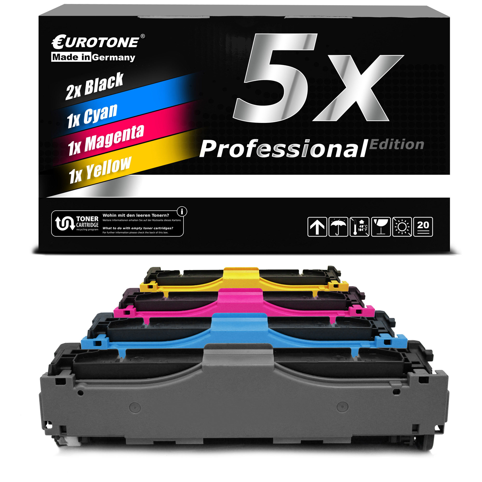 5X Eurotone PRO Cartridge XXL For HP Color LaserJet Pro MFP M-477-FDN M-452-DN